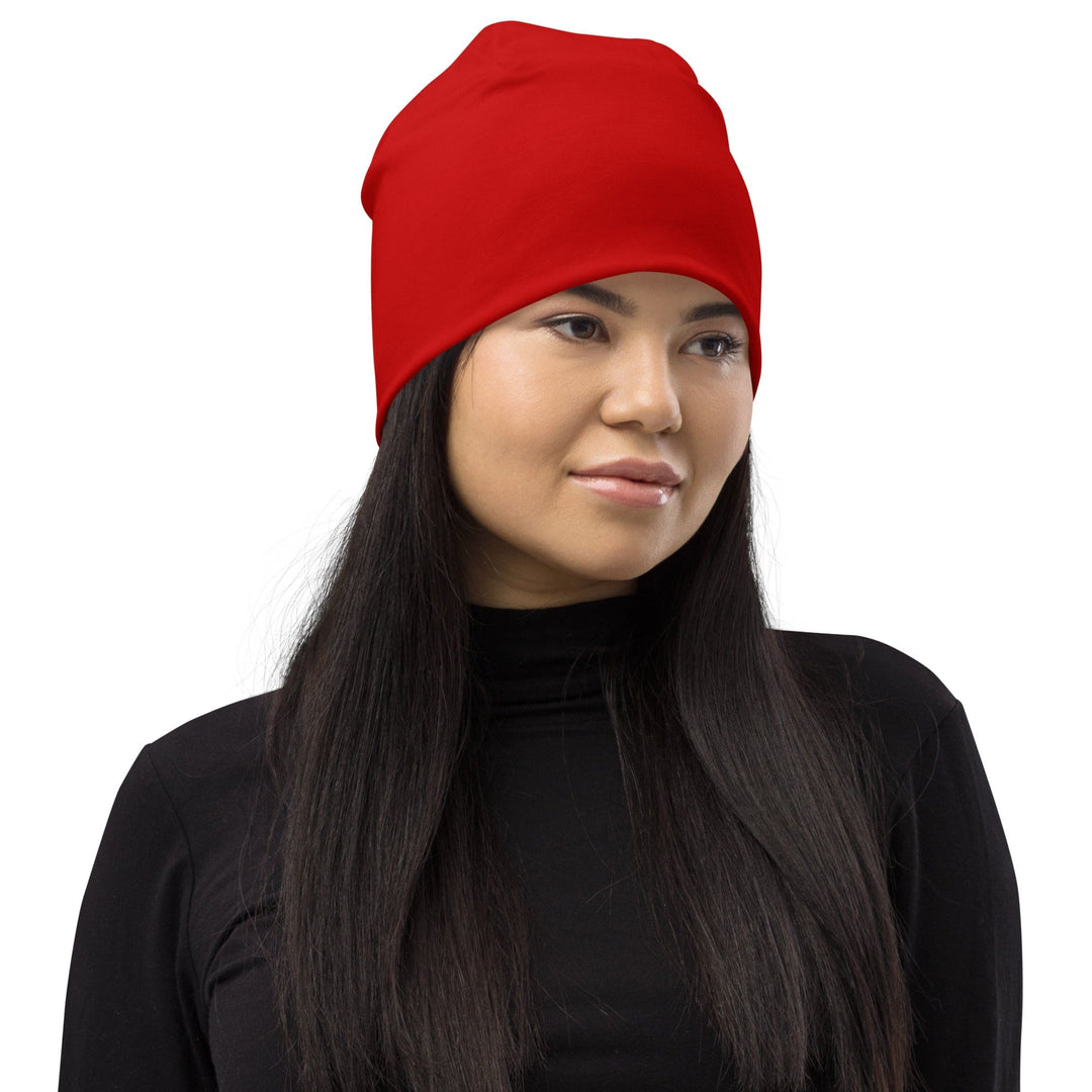 Double-layered Beanie Hat Red - Unisex | Beanie Hats | Reversible