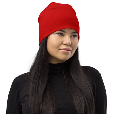 Double-layered Beanie Hat Red