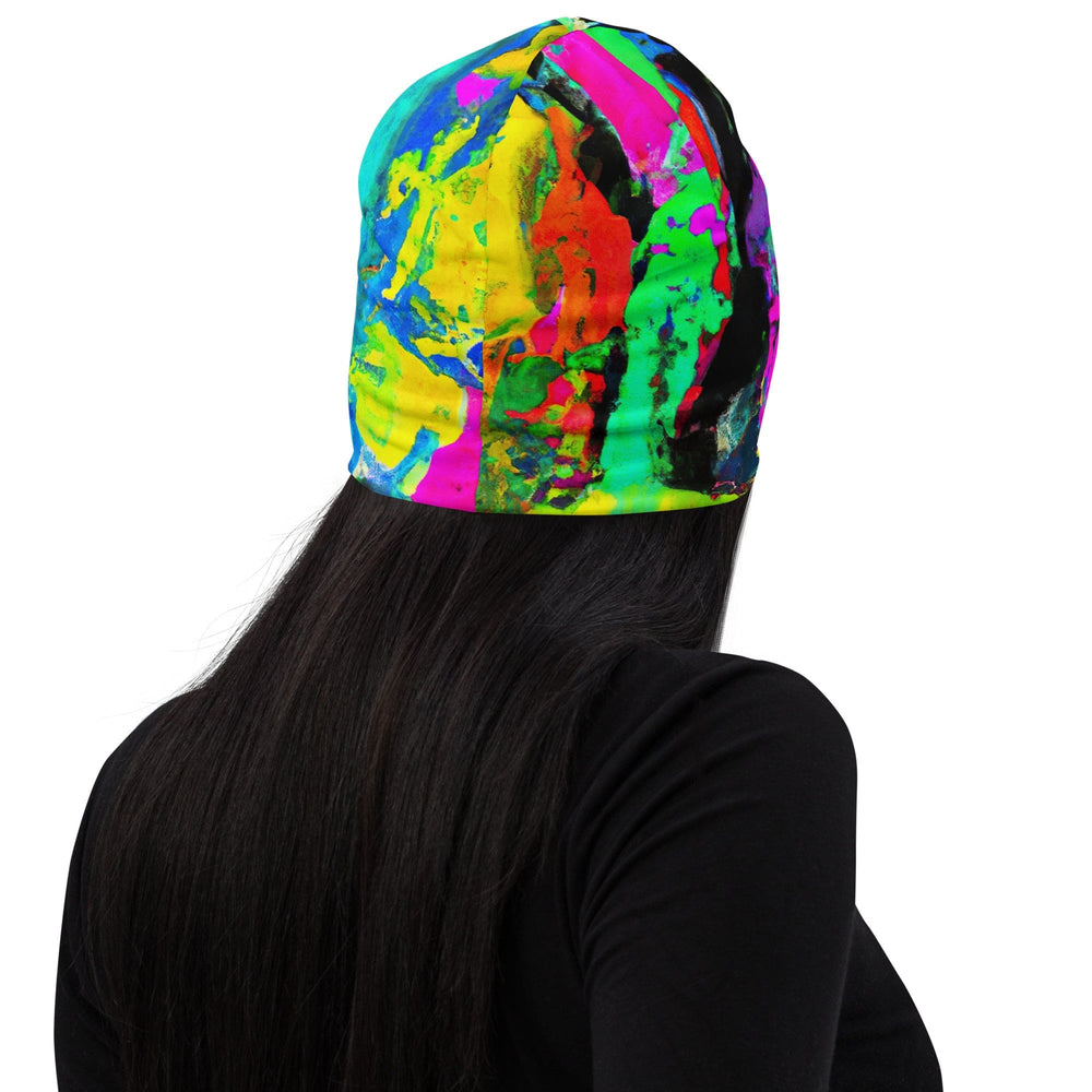 Double-layered Beanie Hat Red Multicolor Abstract Print 2 - Unisex | Beanie Hats