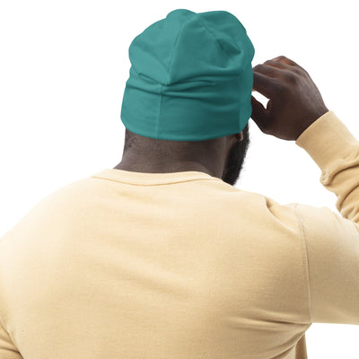 Double-layered Beanie Hat Teal Green 2