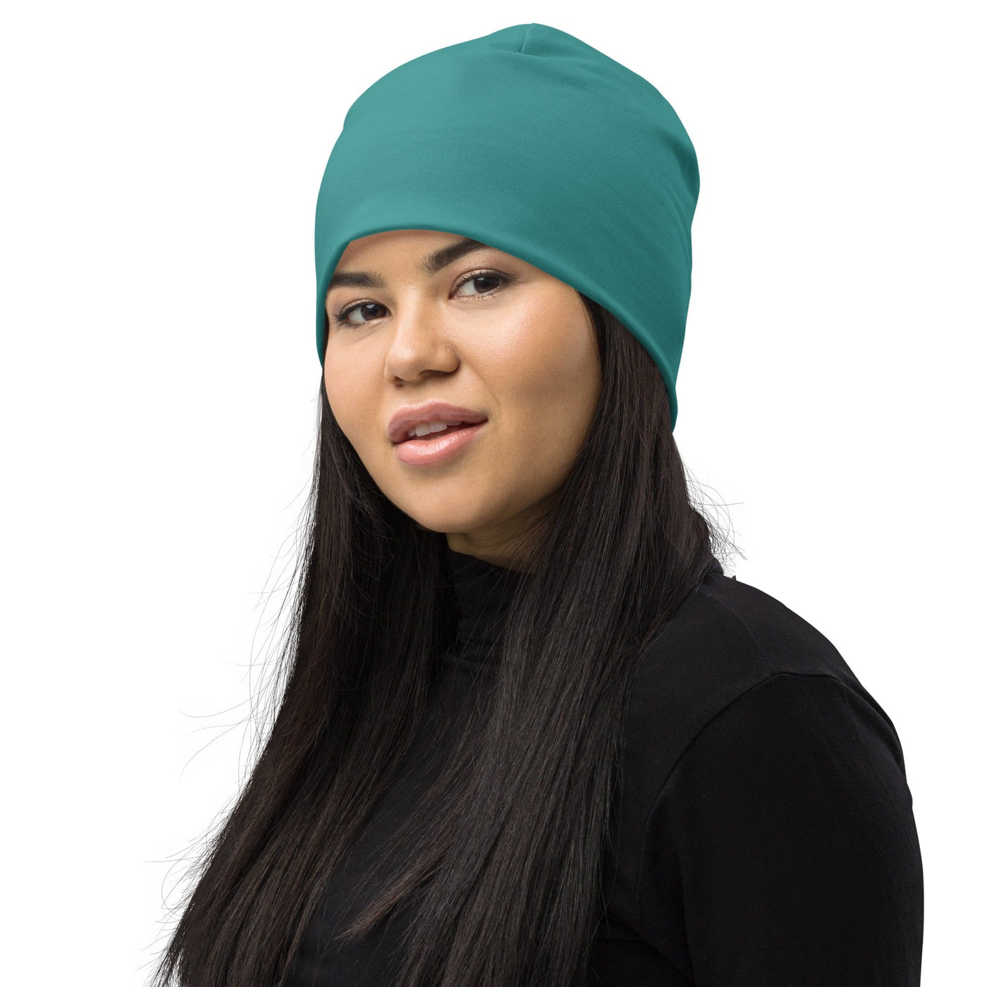 Double-layered Beanie Hat Teal Green