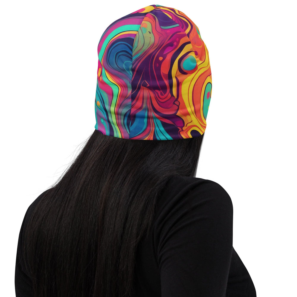 Double-layered Beanie Hat Vibrant Psychedelic Kaleidoscope Boho 5 - Unisex