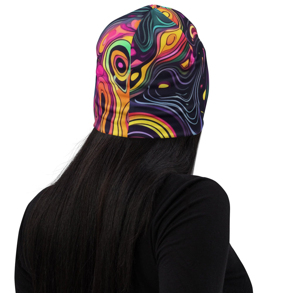 Double-layered Beanie Hat Vibrant Psychedelic Kaleidoscope Boho 3 - Unisex