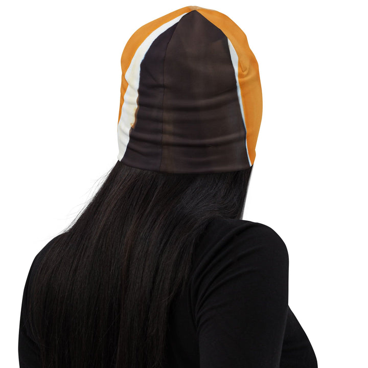 Double-layered Beanie Hat Yellow Brown Abstract Pattern 2 - Unisex | Beanie Hats