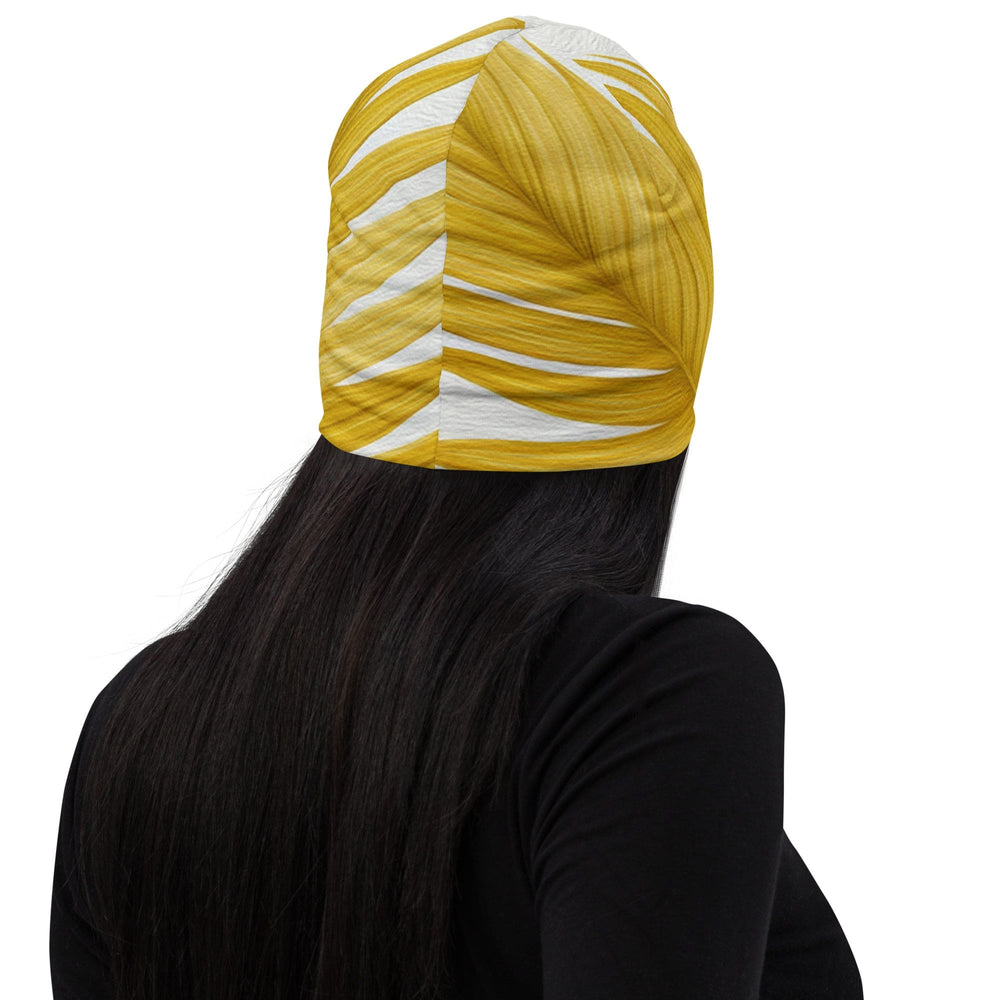 Double-layered Beanie Hat Yellow Palm Leaves 2 - Unisex | Beanie Hats