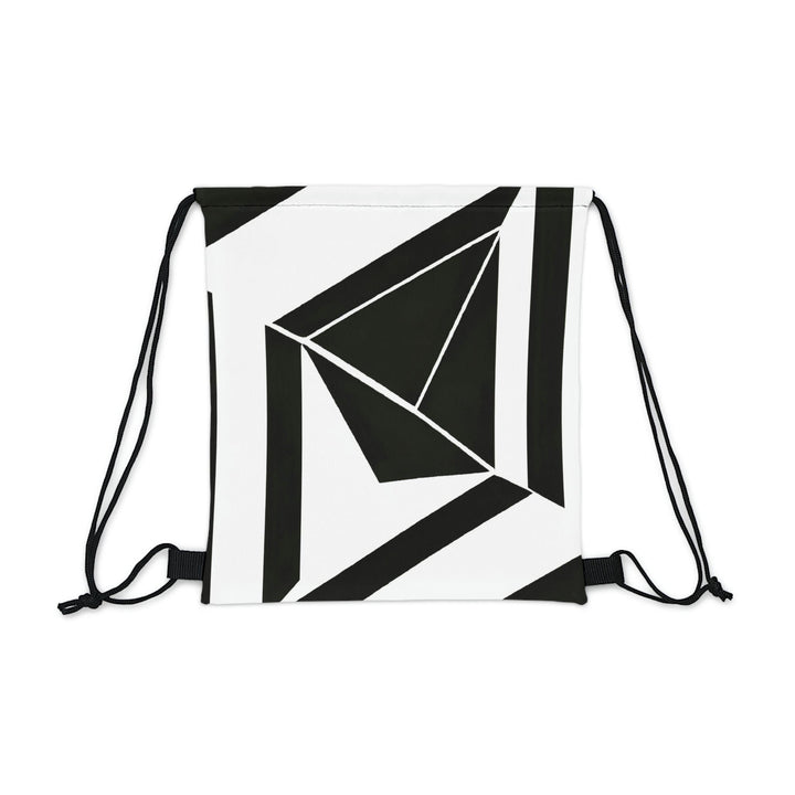 Drawstring Backsac Bag - Black and White Geometric Pattern - Bags | Drawstring