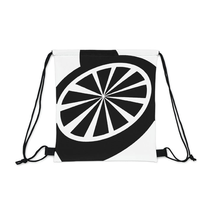 Drawstring Backsac Bag - Black and White Geometric Pattern - Bags | Drawstring