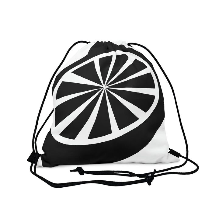 Drawstring Backsac Bag - Black and White Geometric Pattern - Bags | Drawstring