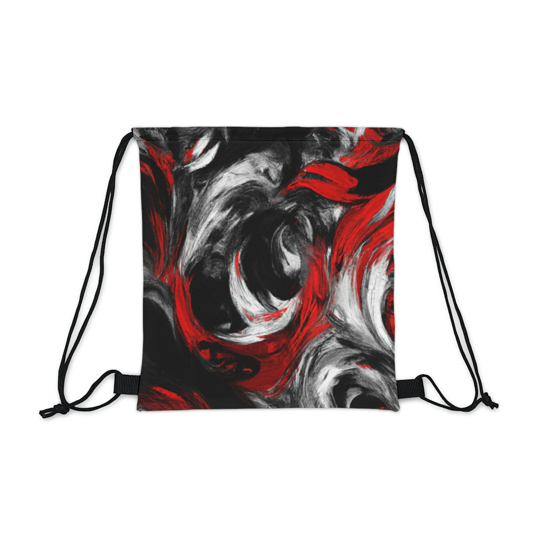 Drawstring Backsac Bag - Decorative Black Red White Abstract Seamless Pattern