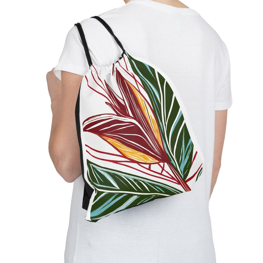 Drawstring Backsac Bag - Floral Line Art Print 8330 - Bags | Drawstring