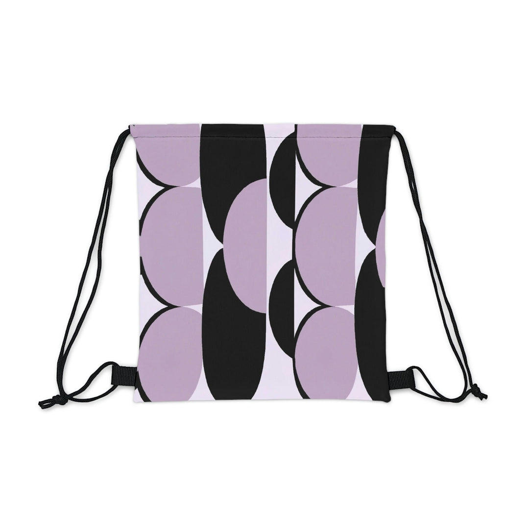 Drawstring Backsac Bag - Geometric Lavender and Black Pattern - Bags