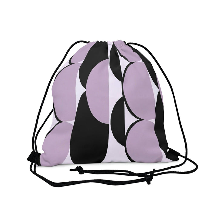 Drawstring Backsac Bag - Geometric Lavender and Black Pattern - Bags