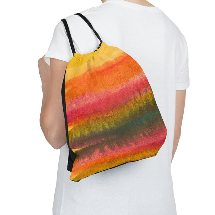 Drawstring Bag Autumn Fall Watercolor Abstract Print - Bags | Drawstring