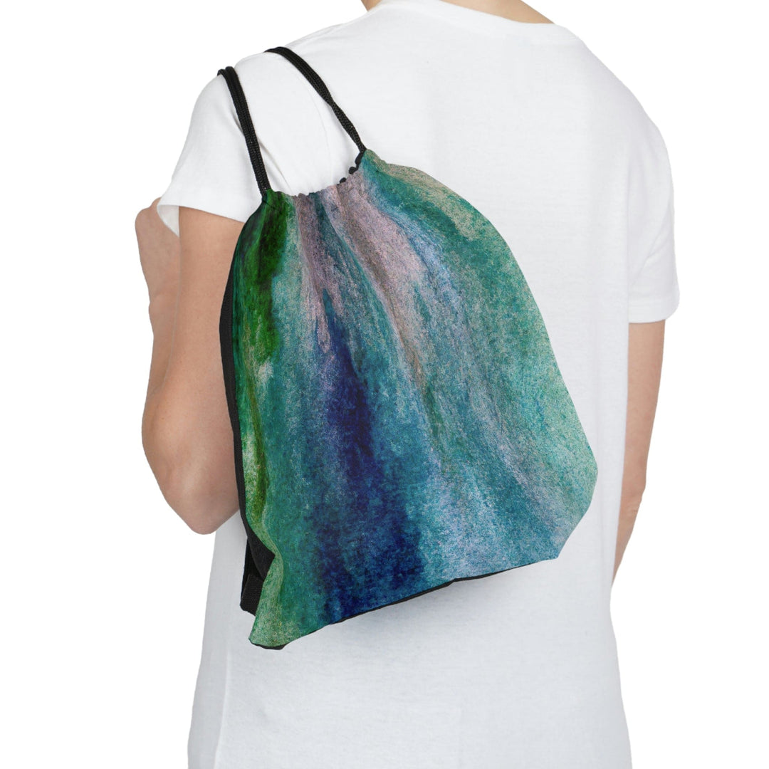 Drawstring Bag Blue Hue Watercolor Abstract Print - Bags | Drawstring