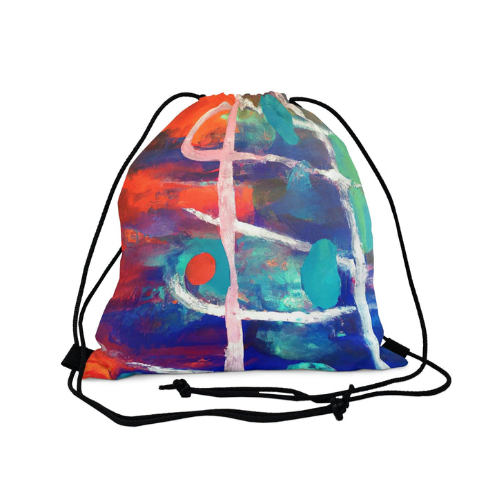 Drawstring Bag Multicolor Abstract Expression Pattern 030423b - Bags