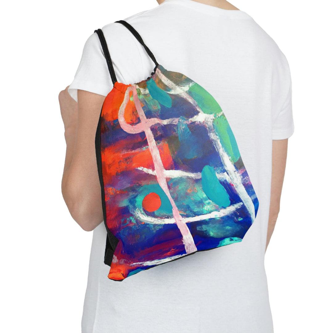 Drawstring Bag Multicolor Abstract Expression Pattern 030423b - Bags