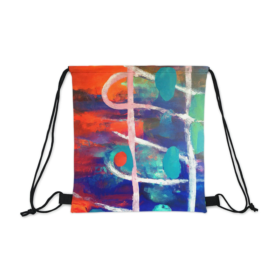 Drawstring Bag Multicolor Abstract Expression Pattern 030423b - Bags