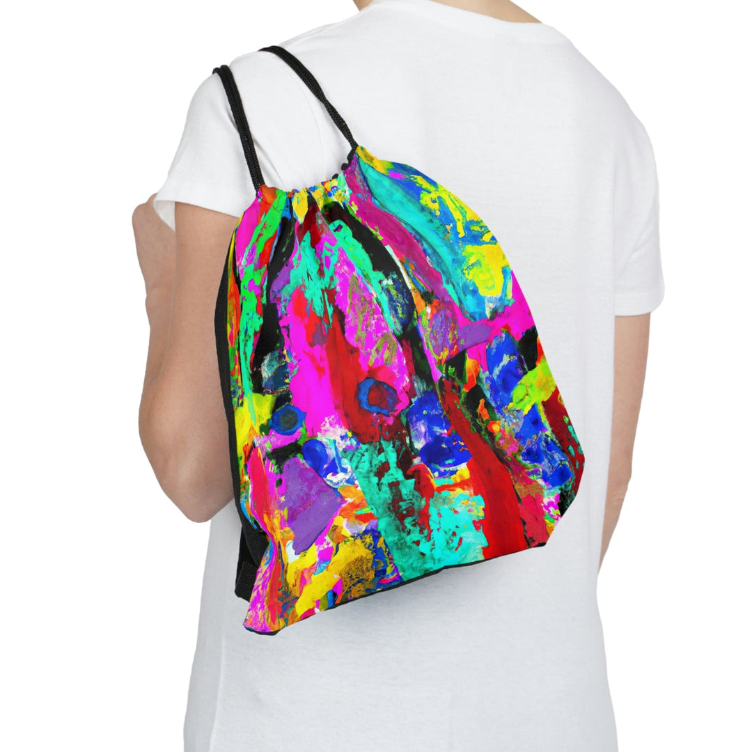 Drawstring Bag Multicolor Abstract Expression Pattern - Bags | Drawstring