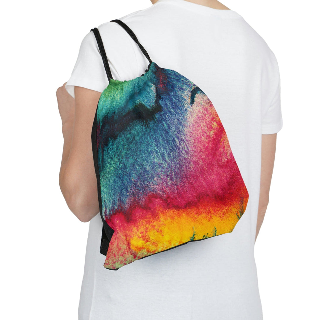 Drawstring Bag Multicolor Watercolor Abstract Print - Bags | Drawstring