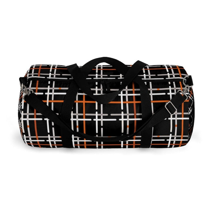 Duffel Bag Carry on Luggage Black and Orange Plaid - Bags | Duffel Bags