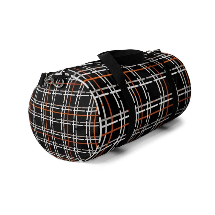 Duffel Bag Carry on Luggage Black and Orange Plaid - Bags | Duffel Bags