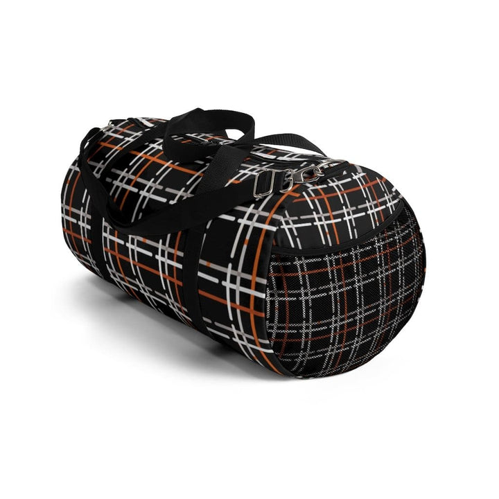 Duffel Bag Carry on Luggage Black and Orange Plaid - Bags | Duffel Bags