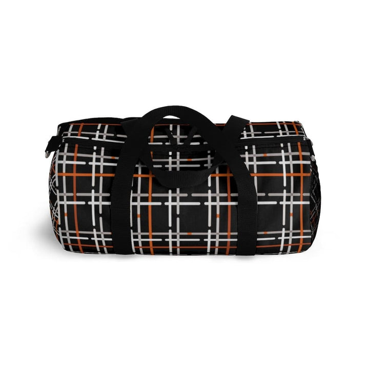 Duffel Bag Carry on Luggage Black and Orange Plaid - Bags | Duffel Bags