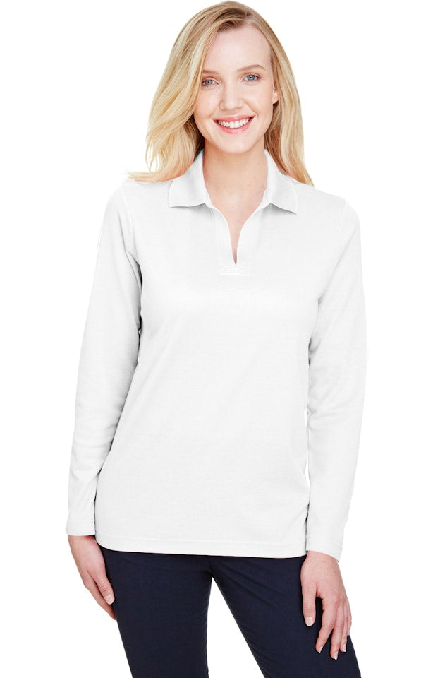 Devon & Jones CrownLux Performance Women's Plaited Long Sleeve Polo | Embroidery