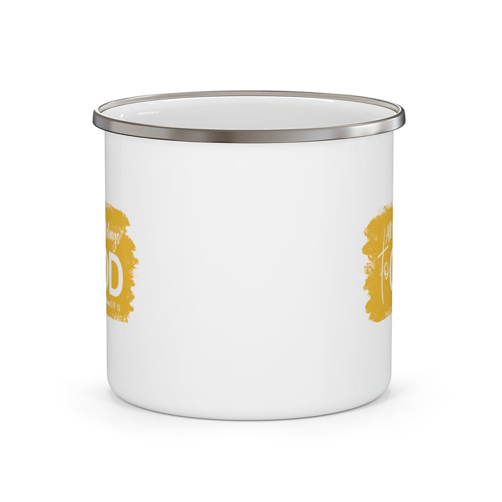 Enamel Camping Mug All Glory Belongs to God Golden Yellow - Decorative | Enamel