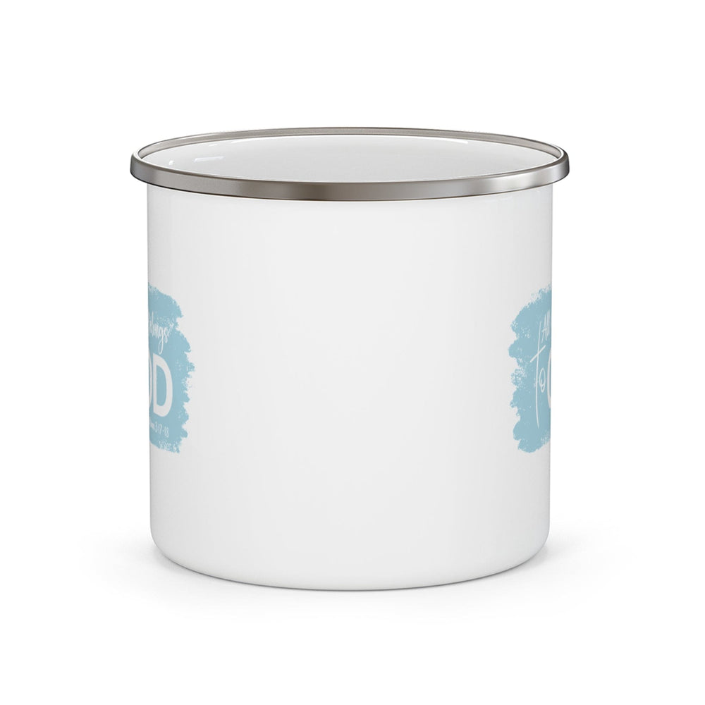 Enamel Camping Mug All Glory Belongs to God Light Blue - Decorative | Enamel