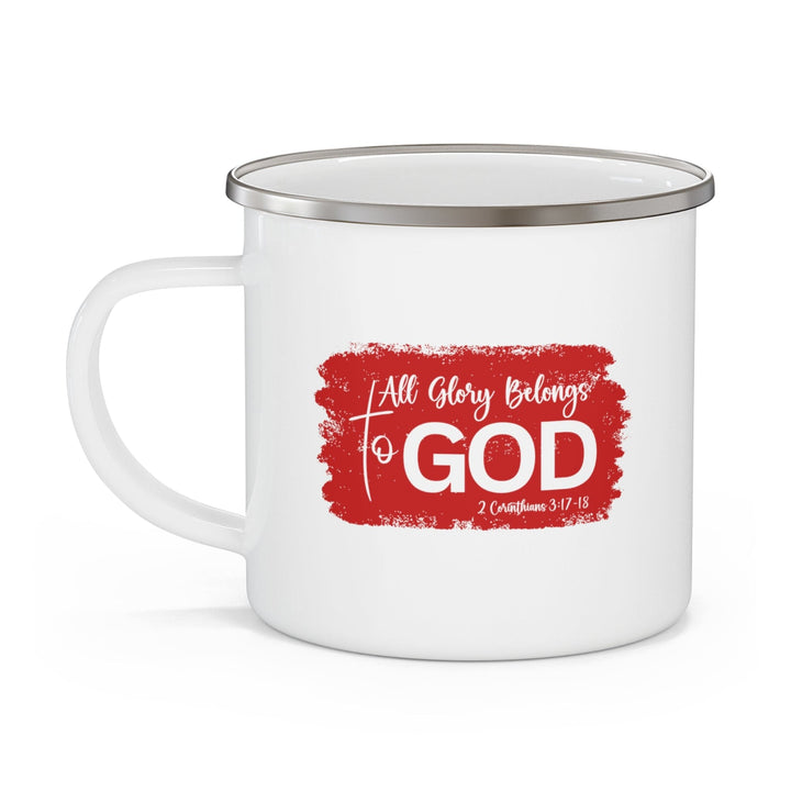 Enamel Camping Mug All Glory Belongs to God Red - Decorative | Enamel Mugs