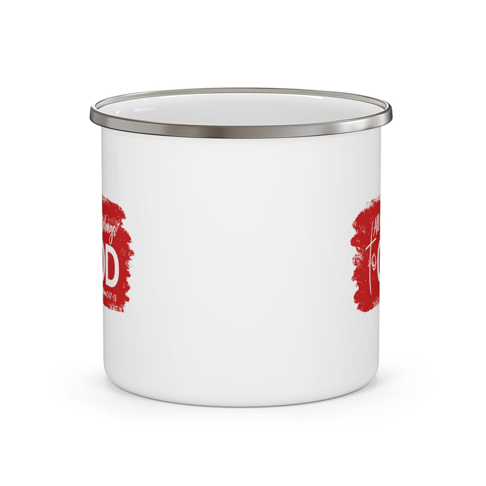 Enamel Camping Mug All Glory Belongs to God Red - Decorative | Enamel Mugs