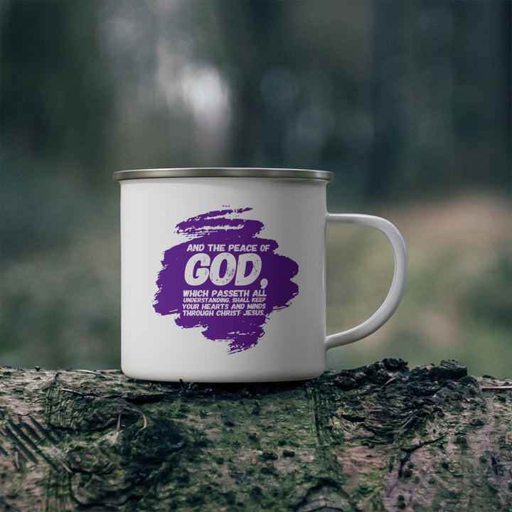 Enamel Camping Mug and the Peace of God Purple - Decorative | Enamel Mugs