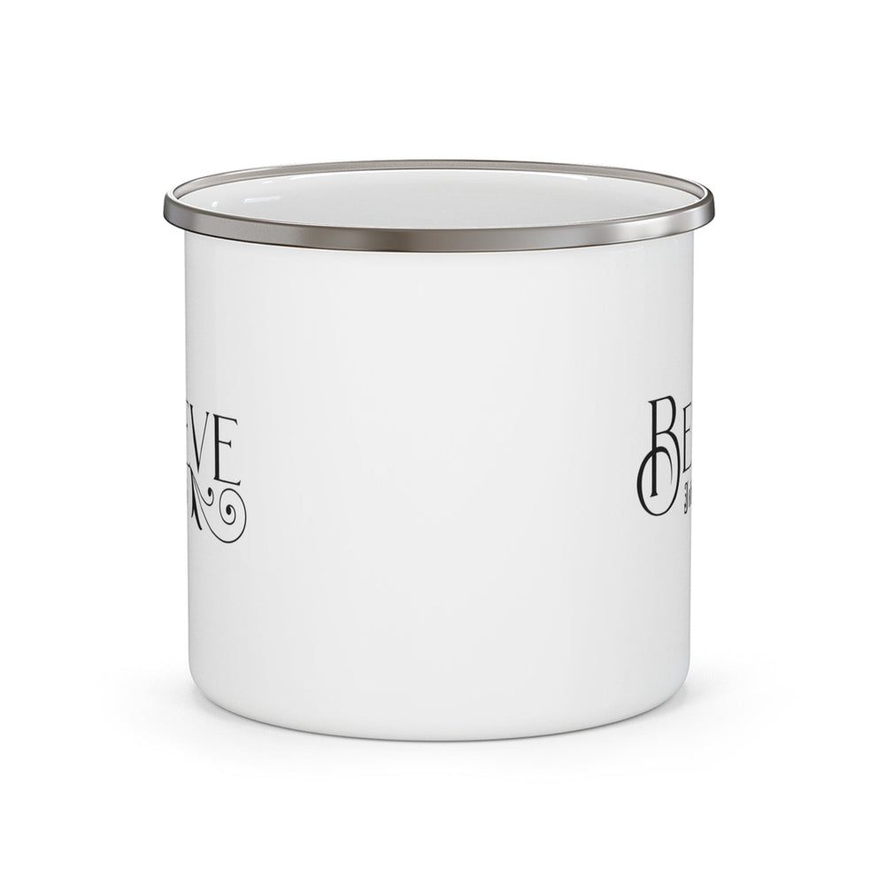 Enamel Camping Mug Believe John 3:16 Black Illustration - Decorative | Enamel