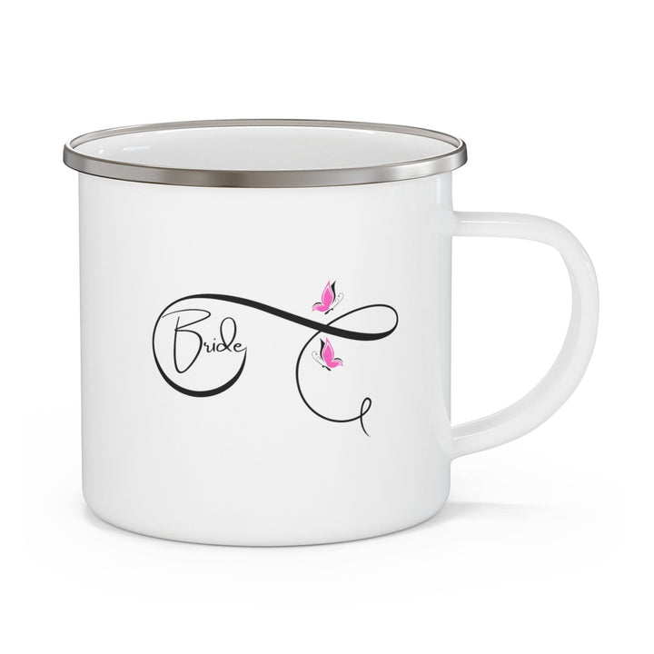 Enamel Camping Mug Bride - Wedding Bridal Pink Butterfly - Decorative | Enamel