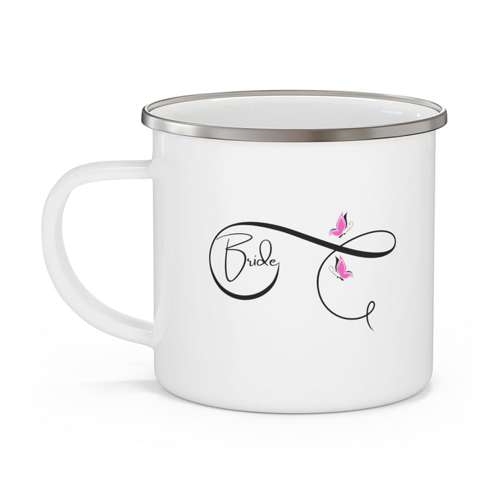 Enamel Camping Mug Bride - Wedding Bridal Pink Butterfly - Decorative | Enamel