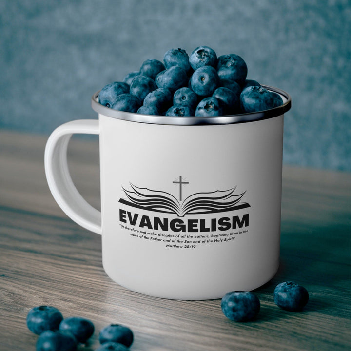 Enamel Camping Mug Evangelism - Go Therefore and Make Disciples - Decorative