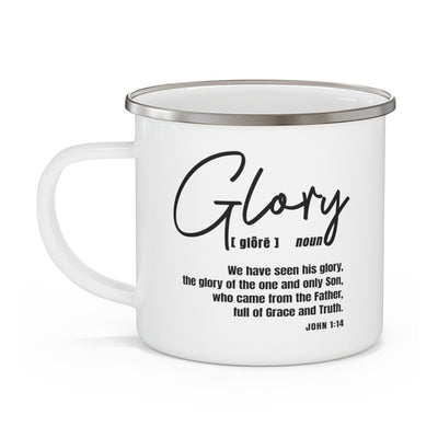 Enamel Camping Mug Glory - Christian Inspiration Black Decorative | Mugs