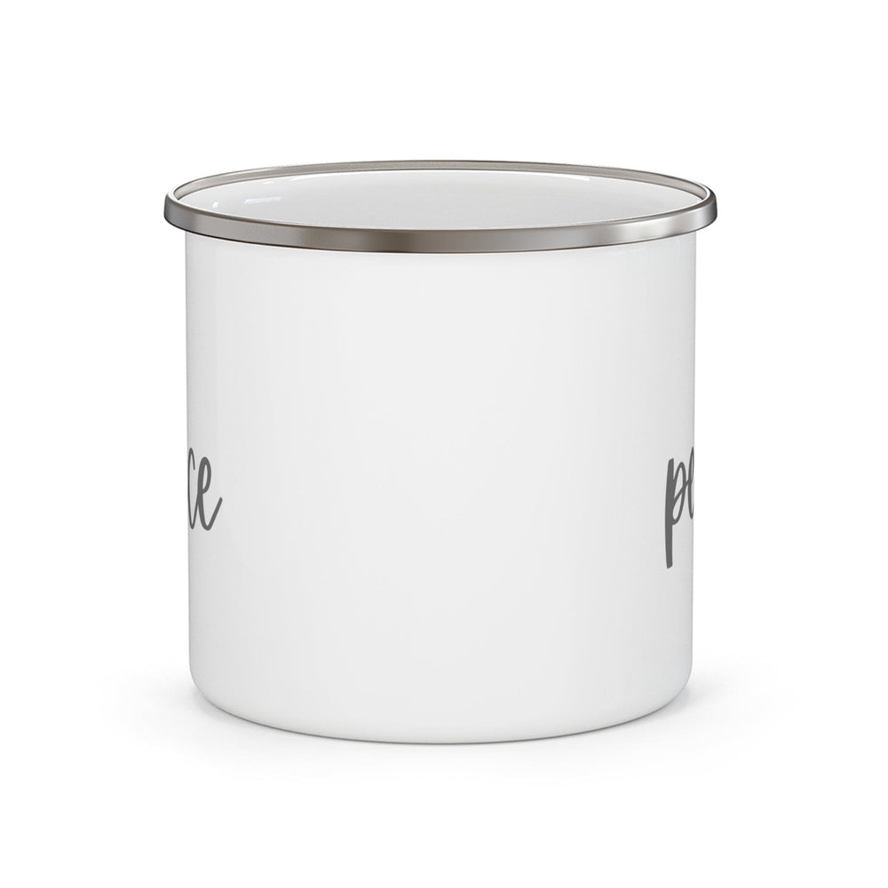 Enamel Camping Mug Hello Peace White and Gray - Decorative | Enamel Mugs