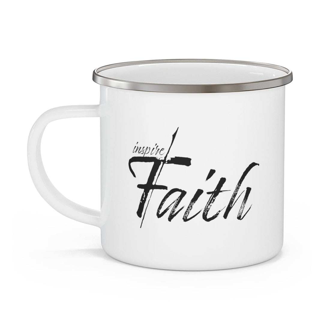 Enamel Camping Mug Inspire Faith Black Print - Decorative | Enamel Mugs