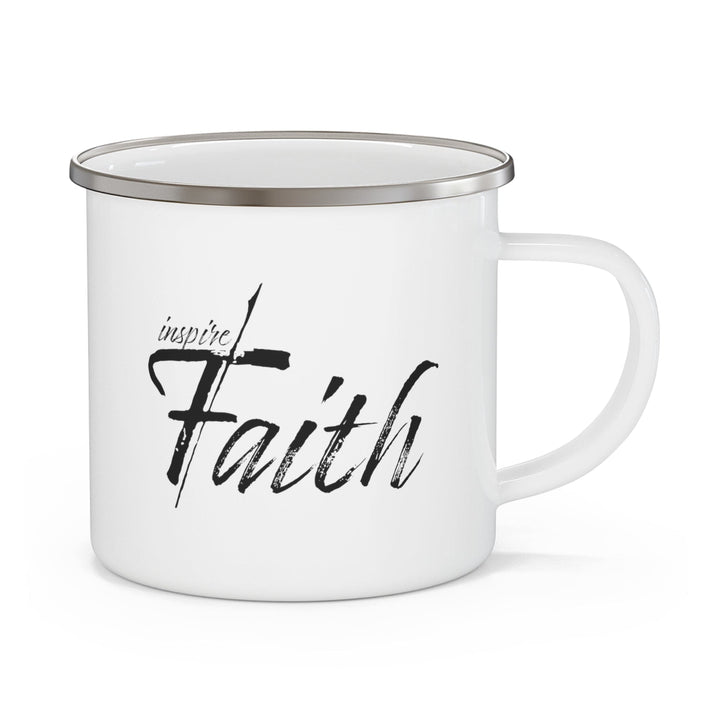 Enamel Camping Mug Inspire Faith Black Print - Decorative | Enamel Mugs