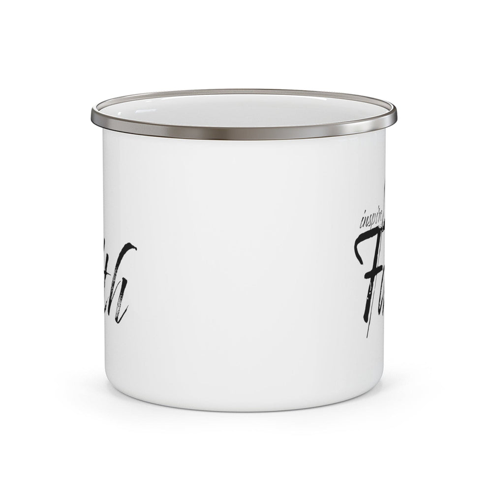 Enamel Camping Mug Inspire Faith Black Print - Decorative | Enamel Mugs