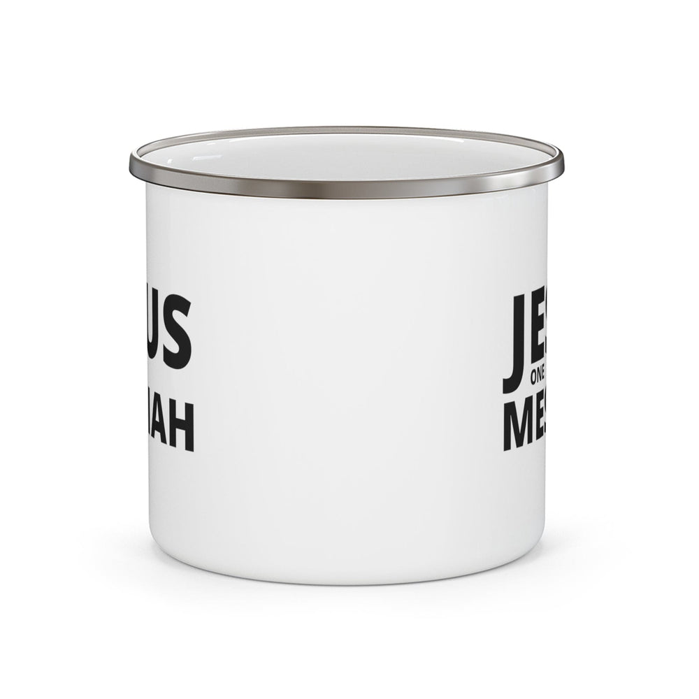 Enamel Camping Mug Jesus one Messiah Black Illustration - Decorative | Enamel