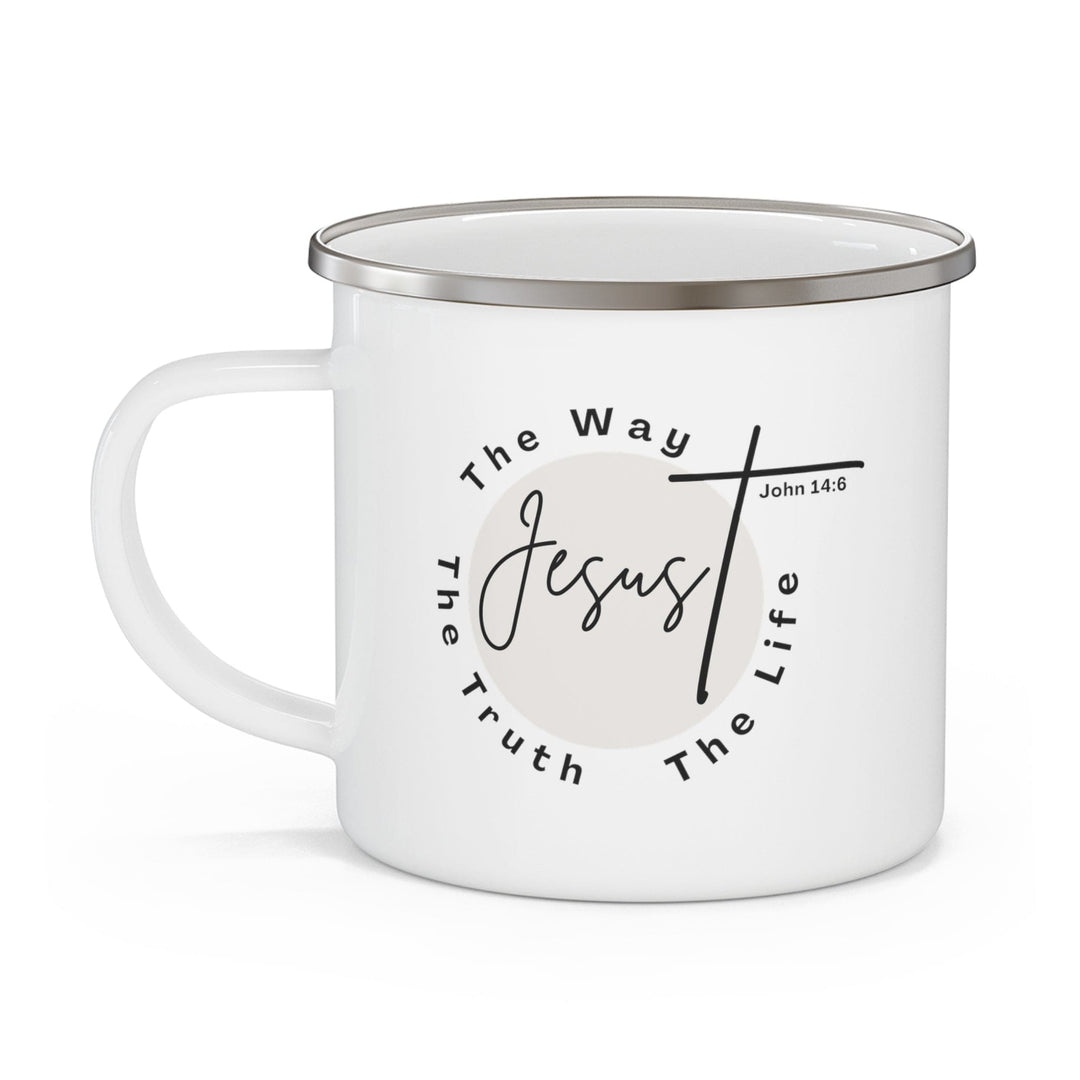 Enamel Camping Mug Jesus the Way the Truth the Life - Christian Affirmation