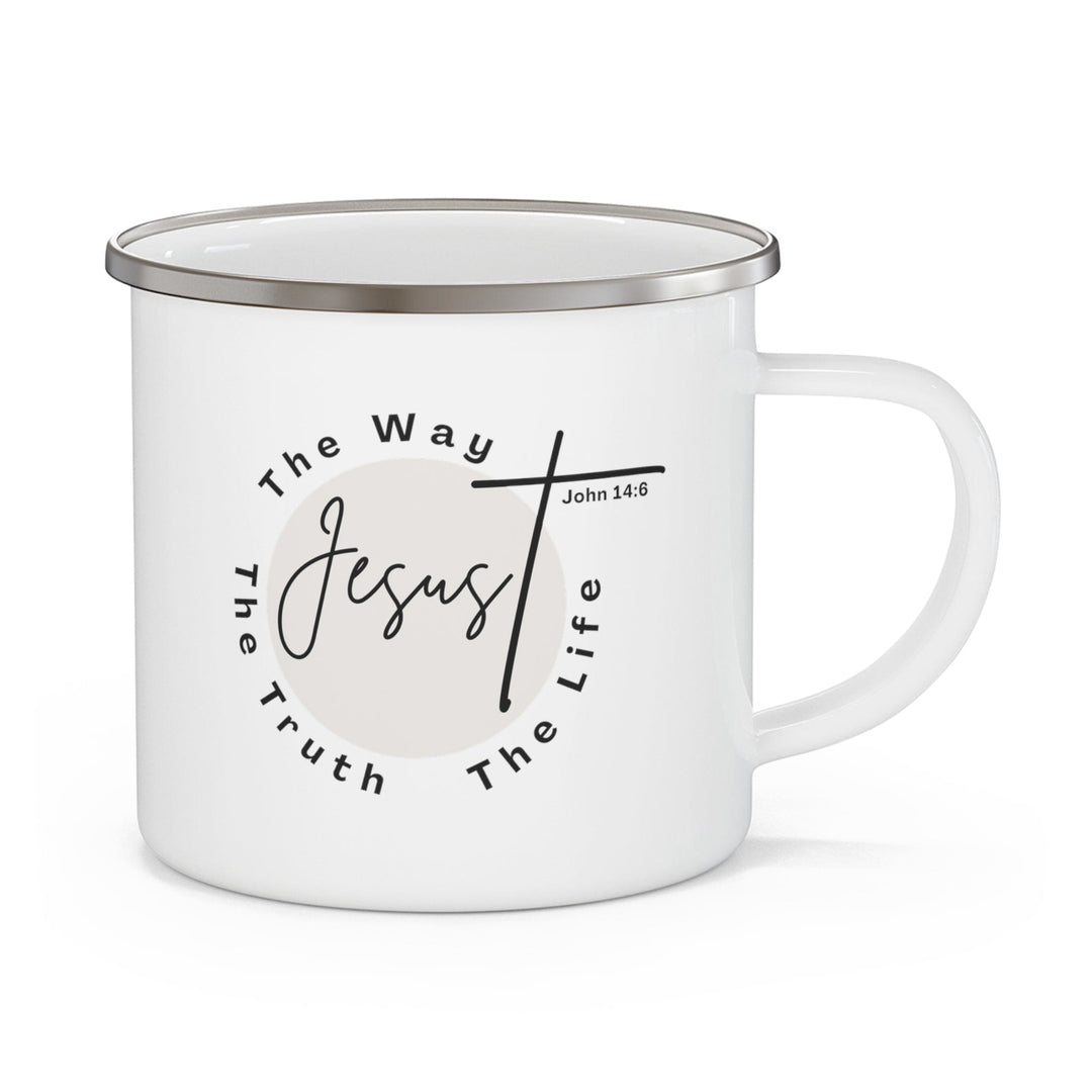 Enamel Camping Mug Jesus the Way the Truth the Life - Christian Affirmation