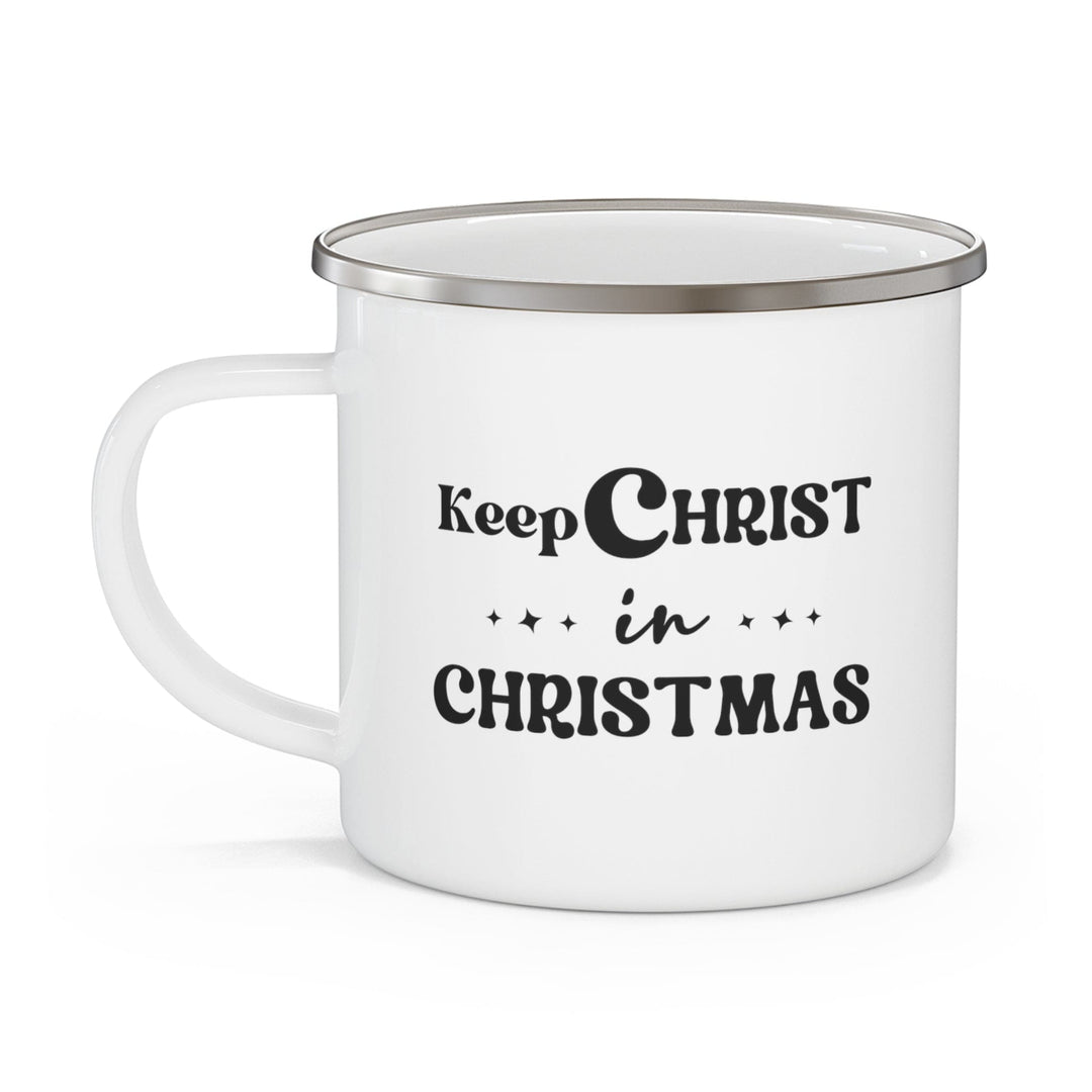 Enamel Camping Mug Keep Christ in Christmas Christian Holiday - Decorative