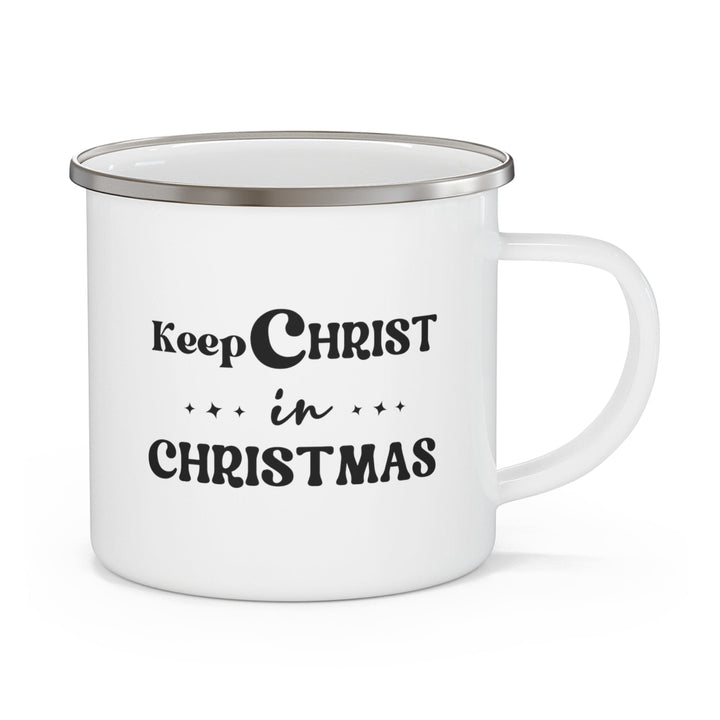 Enamel Camping Mug Keep Christ in Christmas Christian Holiday - Decorative