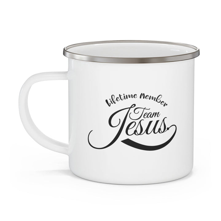 Enamel Camping Mug Lifetime Member Team Jesus - Decorative | Enamel Mugs