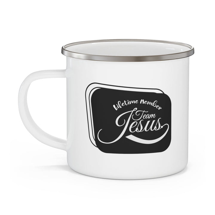 Enamel Camping Mug Lifetime Member Team Jesus - Decorative | Enamel Mugs