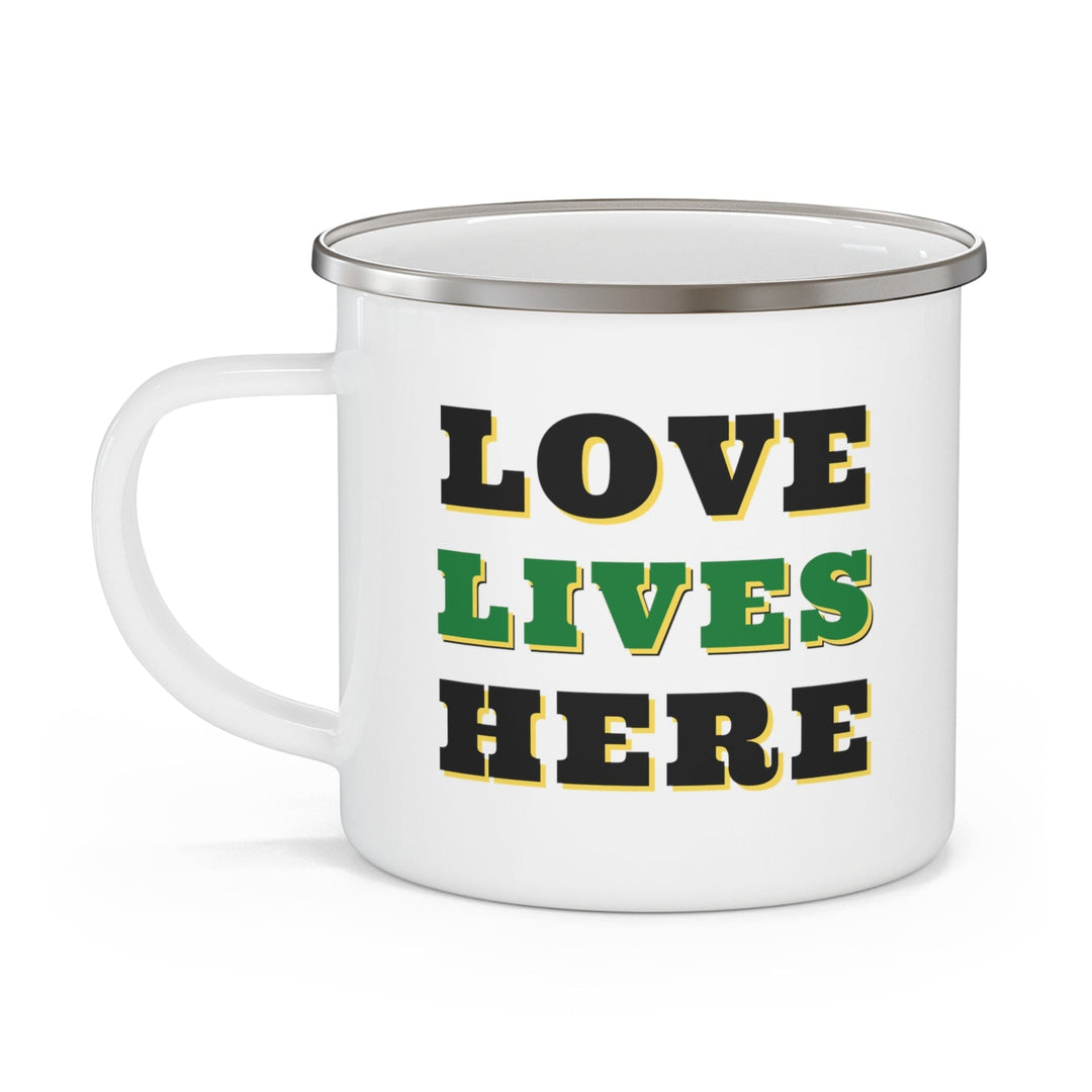 Enamel Camping Mug Love Lives Here - Decorative | Enamel Mugs